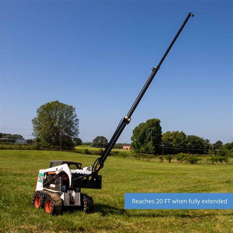 hydraulic skid steer truss boom|boom attachment for skid steer.